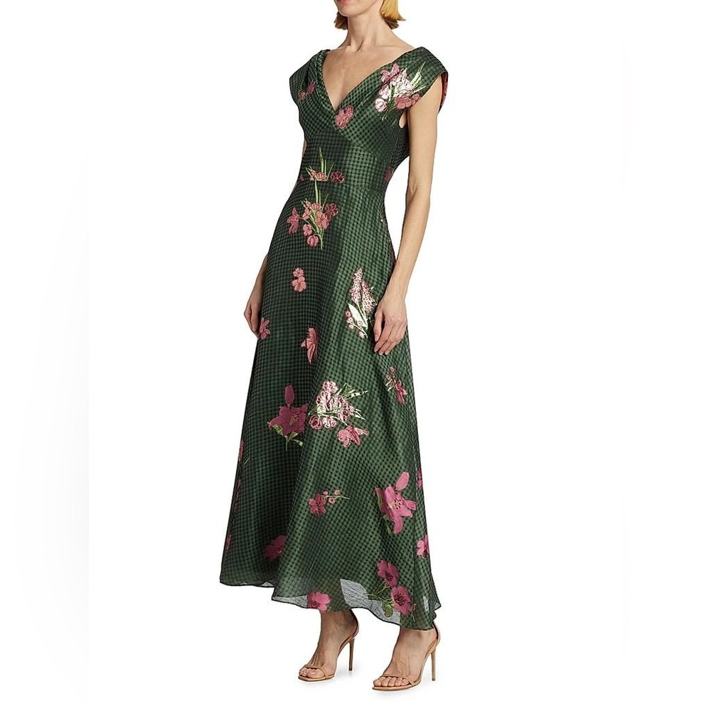 Lela Rose Floral Off-the-Shoulder Dress
